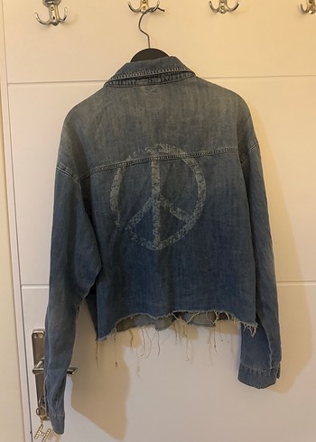 Düğmeli colins kot gömlek / ceket - Görsel 11