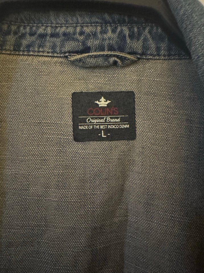 Düğmeli colins kot gömlek / ceket - Görsel 2