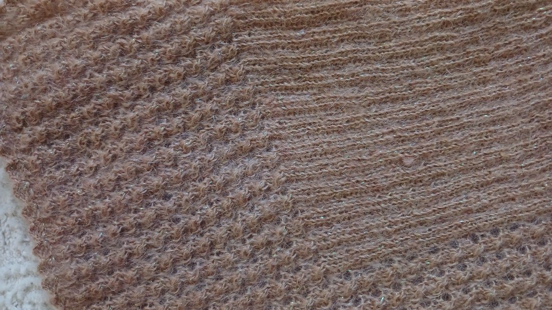 Kahve Simli Kadın Örgü Tekne Yaka Yelek - Görsel 3