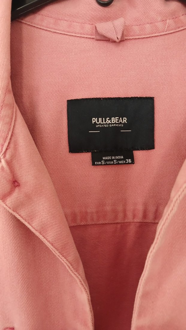 Pembe Düğmeli Kot Kadın Ceket - Görsel 4