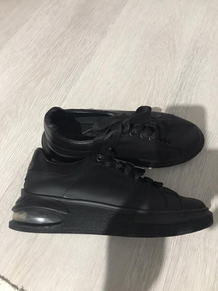 Siyah Kadın Spor Ayakkabı | Dolgu Topuklu - Görsel 4