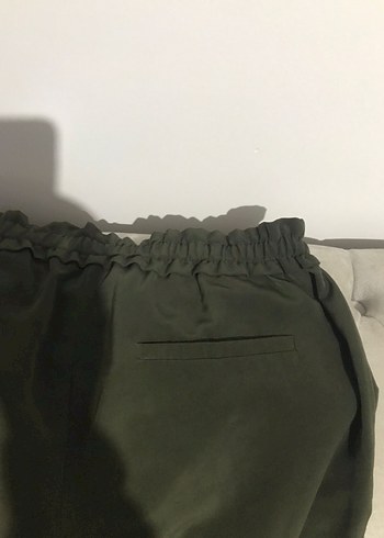 Kadın Haki Kuşaklı Kumaş Pantolon - Görsel 2