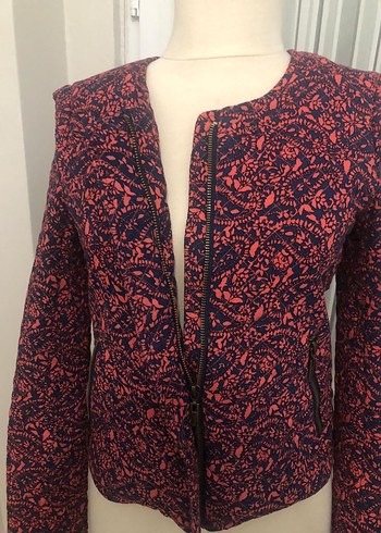 Bordo Desenli Uzun Kollu Kadın Ceket - Görsel 2