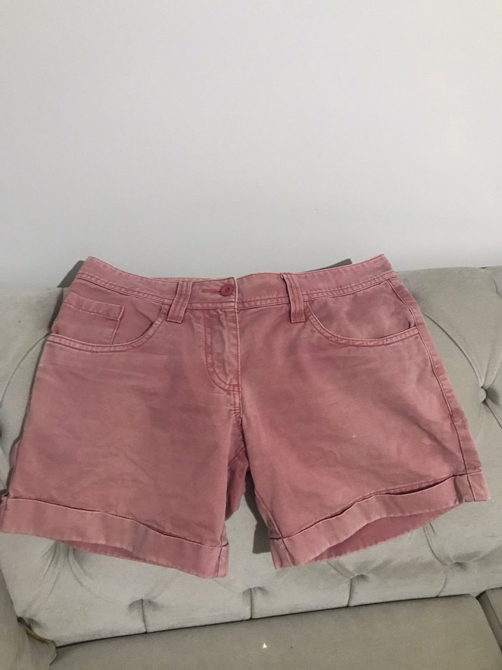 Pembe Mini Kadın Şort Pamuk Kumaş - Görsel 3