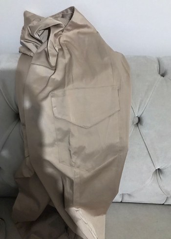 Bej Kadın Kumaş Pantolon Midi Boy - Görsel 2