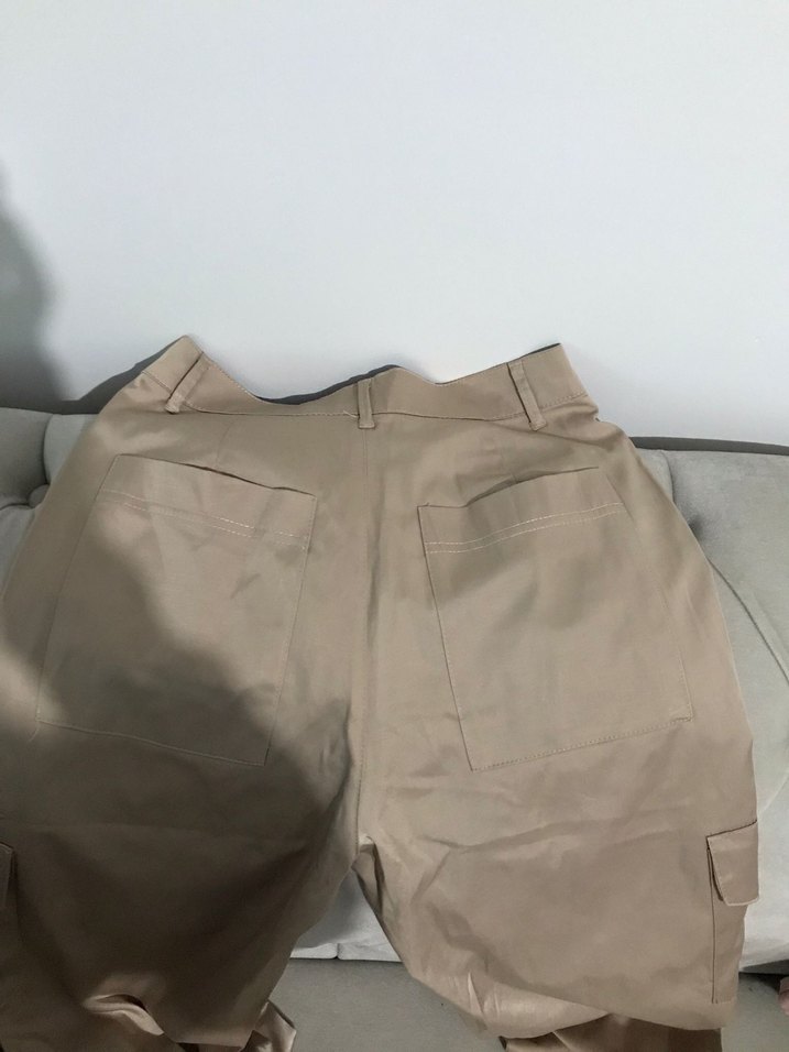 Bej Kadın Kumaş Pantolon Midi Boy - Görsel 3