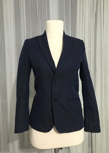 Düğmeli Gri Kadın Ofis Blazeri - Görsel 4