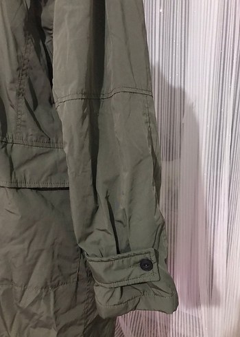 Düğmeli Khaki Uzun Kadın Yağmurluk - Görsel 6