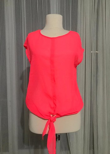 Düğmeli Pembe Kadın Bluz - Görsel 7