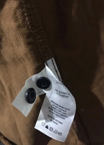 Düğmeli Kahverengi Kadife Gömlek - Görsel 7