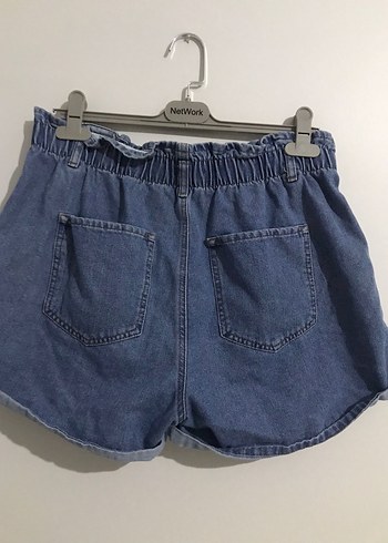 Düğmeli Mavi Kadın Mini Kot Şort - Görsel 5