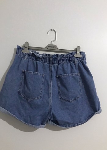 Düğmeli Mavi Kadın Mini Kot Şort - Görsel 2