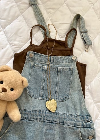 Bershka Gevşek Kesim Kot Kadın Tulum