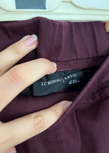 LC Waikiki Bordo Kadın Kumaş Pantolon