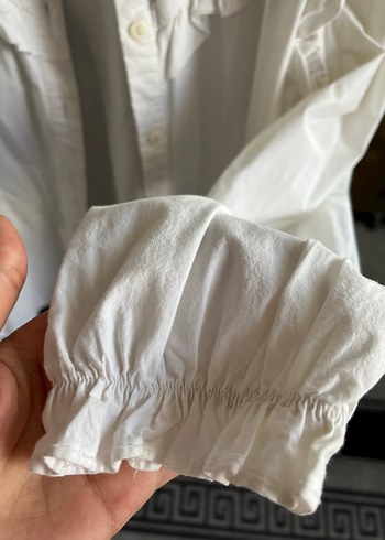 42 Beden beyaz Renk Düğmeli Beyaz Pamuklu Uzun Kollu Kadın Gömlek