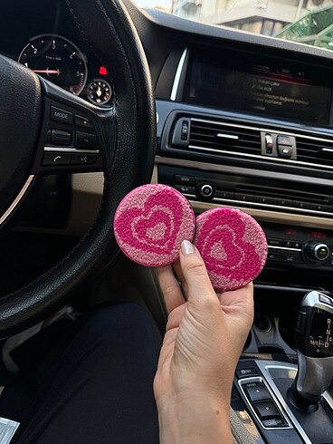  Beden pembe Renk Kalp model araç bardak altlığı