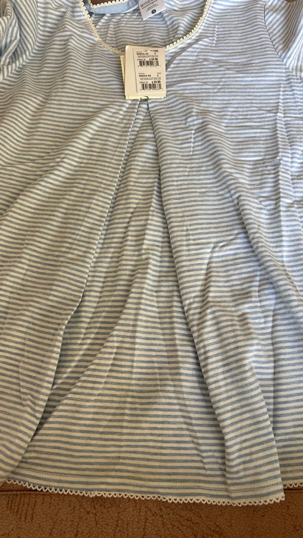 Düğmeli Mavi Hamile Tişörtü - Görsel 2