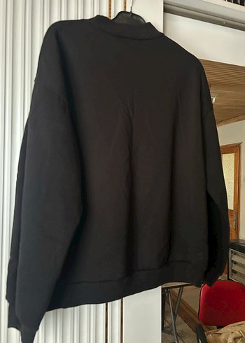 Siyah Kadın Sweatshirt, Rahat Kesim, Uzun Kollu - Görsel 2