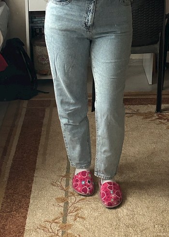 Bol Kesim Kadın Kot Pantolon - Görsel 4