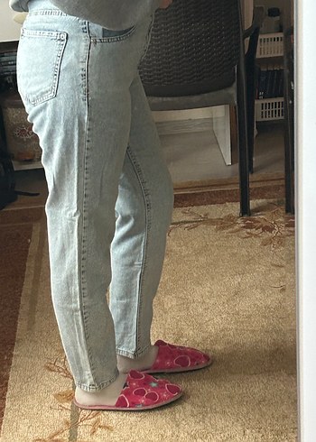 Bol Kesim Kadın Kot Pantolon - Görsel 3