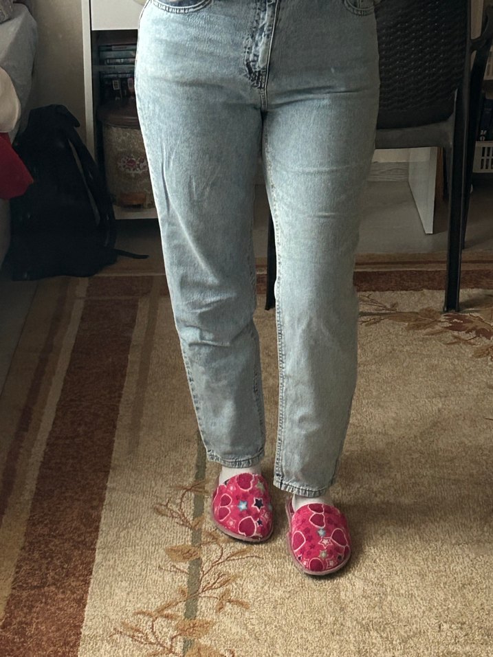 Bol Kesim Kadın Kot Pantolon - Görsel 4