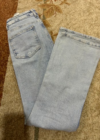 Bej Rahat Kesim Kadın Kot Pantolon - Görsel 2