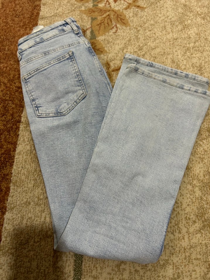 Bej Rahat Kesim Kadın Kot Pantolon - Görsel 2