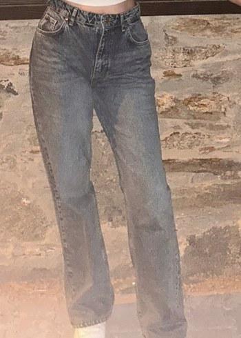 Kadın Kot Pantolon Geniş Kesim Midi Boy - Görsel 3