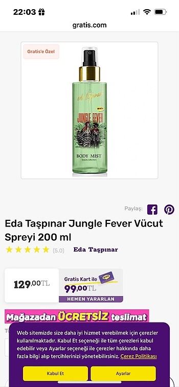 Eda Taşpınar Eda taşpınar body mist