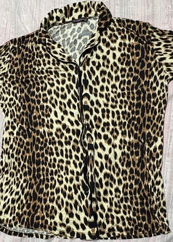 Leopar Desenli Kısa Kollu Kadın Pijama Takımı - Görsel 3