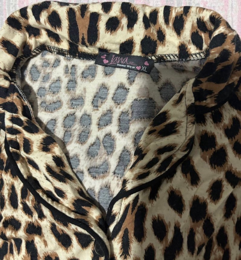 Leopar Desenli Kısa Kollu Kadın Pijama Takımı - Görsel 5