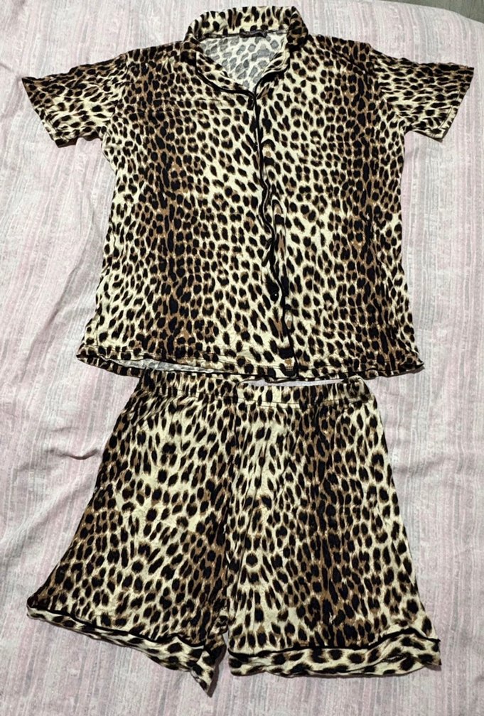 Leopar Desenli Kısa Kollu Kadın Pijama Takımı - Görsel 2