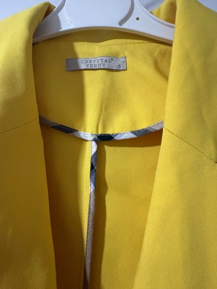 Sarı  Kadın Blazer Ceket - Görsel 4