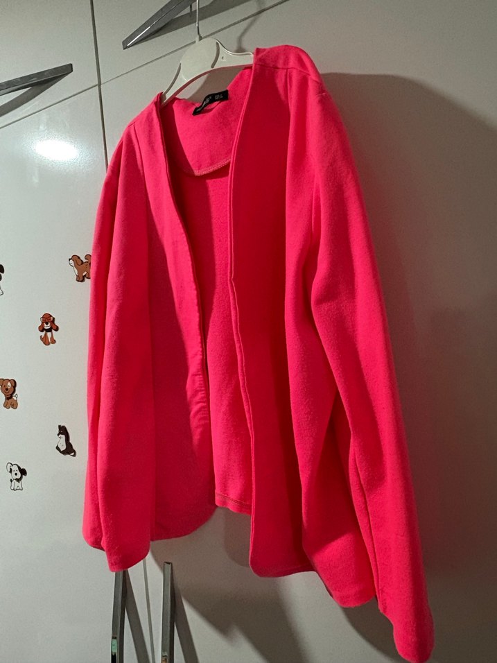 Pembe Kadın Midi Ceket Uzun Kollu - Görsel 2