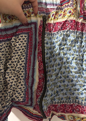 Bohem Çok Renkli Uzun Kollu Bluz - Görsel 2