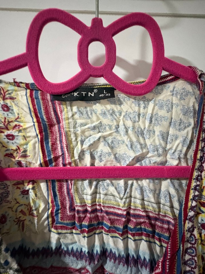 Bohem Çok Renkli Uzun Kollu Bluz - Görsel 3