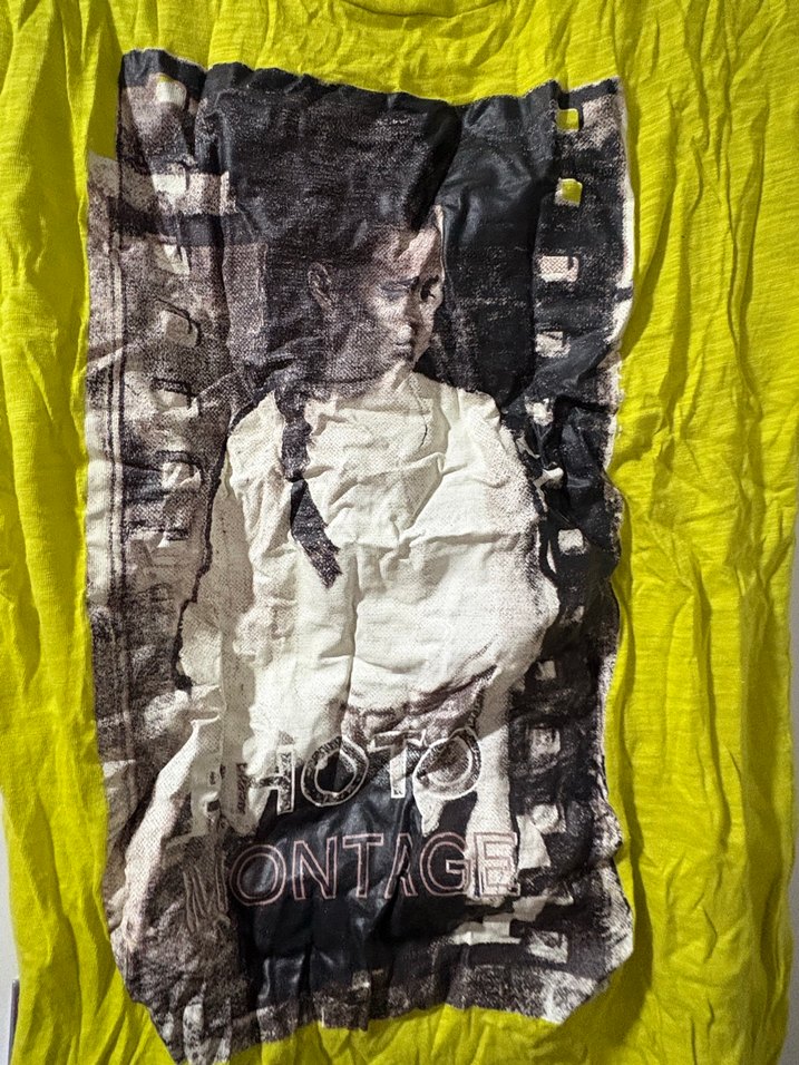 Sarı Baskılı Kısa Kollu Pamuklu Tişört - Görsel 2