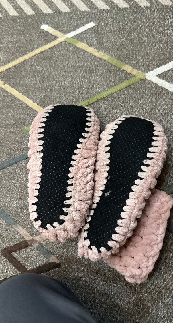 Kız Çocukları İçin Pembe Örgü Ev Terliği - Görsel 3