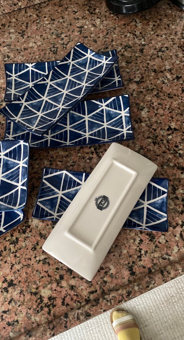 Lacivert Geometrik Desenli Modern Tabaklar - Görsel 4