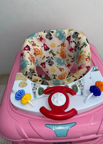 Beden Renkli Oyuncaklı Pembe Bebek Yürüteci