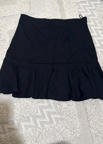 Siyah Mini Volanlı Kadın Etek