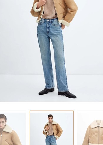 Kürklü Süet Bej Kadın Ceket - Görsel 8