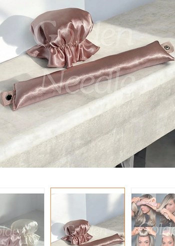 Pembe Saten Elastik Saç Aksesuarları Seti - Görsel 2