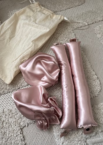 Pembe Saten Elastik Saç Aksesuarları Seti - Görsel 4