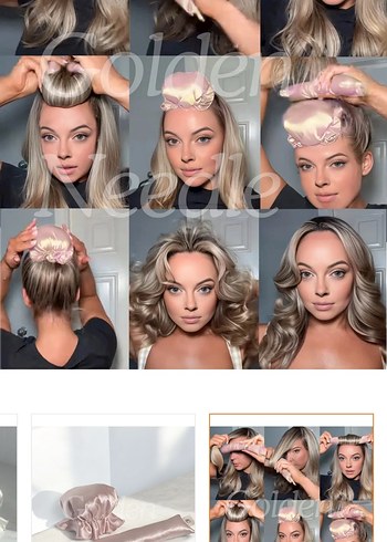 Pembe Saten Elastik Saç Aksesuarları Seti - Görsel 3