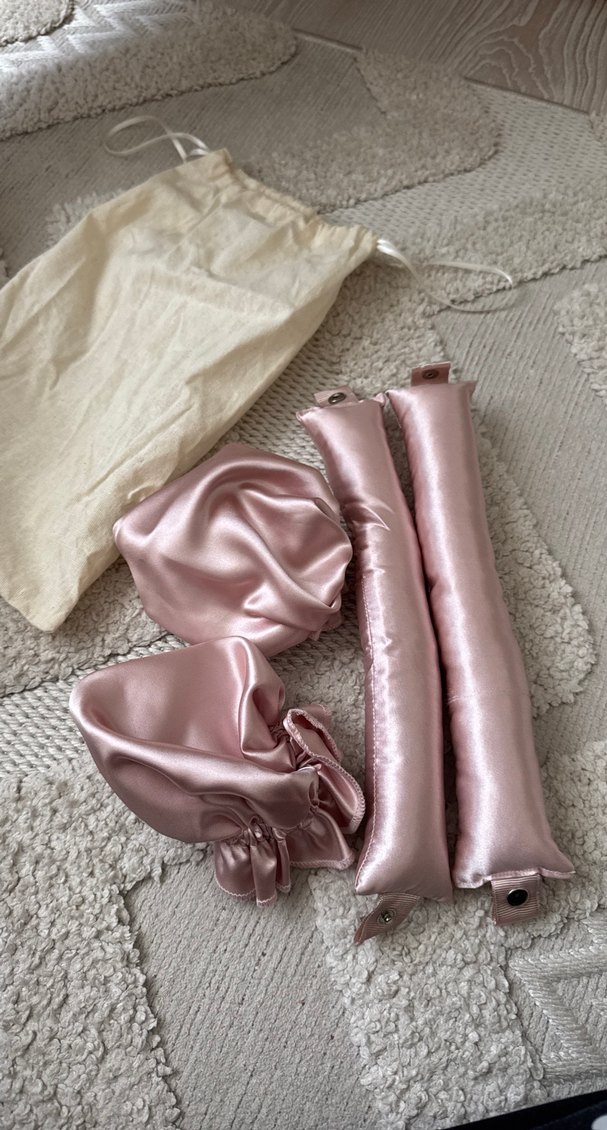 Pembe Saten Elastik Saç Aksesuarları Seti - Görsel 4