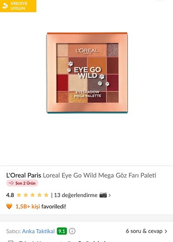 L'Oréal Eye Go Wild Mega Far Paleti - Görsel 3