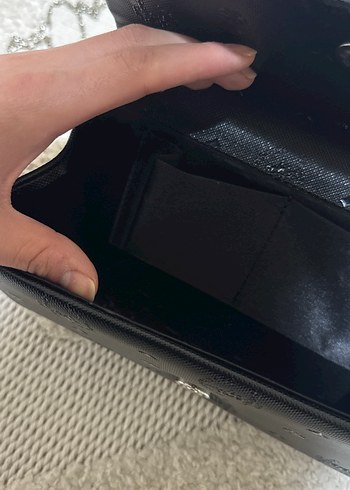 Klasik Siyah Nakışlı Deri Kadın Portföy Çanta - Görsel 3