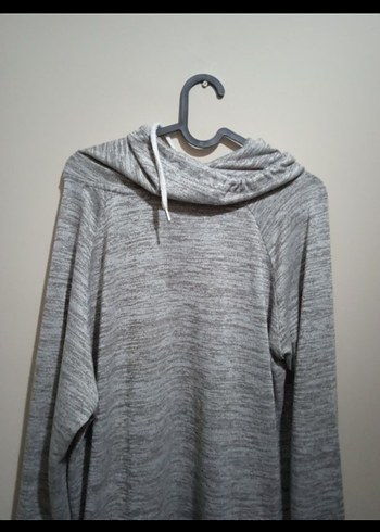 Primark Gri Kadın Yüksek Yakalı Triko Sweatshirt