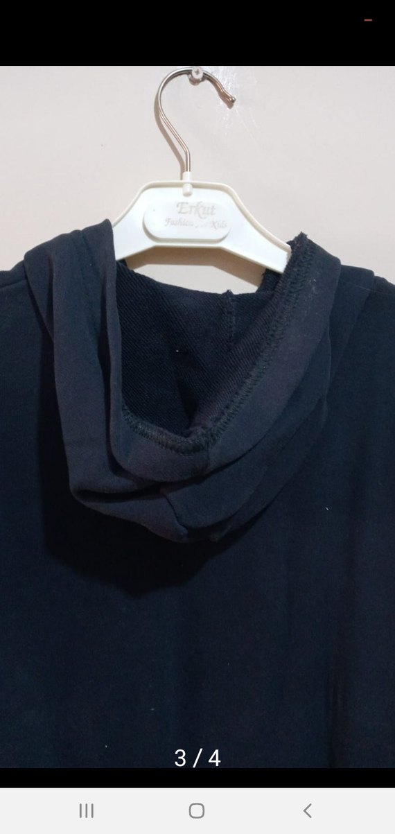 Kapüşonlu Erkek Sweatshirt, Baskılı, Mavi - Görsel 3